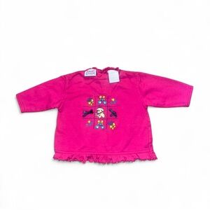 Vintage Y2K Pink Toddler Sweater with Embroidered Design